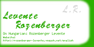 levente rozenberger business card